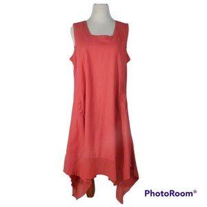 NEW Cynthia Rowley, 2X, Coral, Sleeveless, Assymetrical Hem